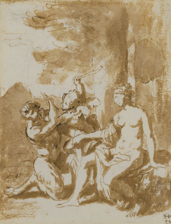 Nymph Satyr and a Cupid
